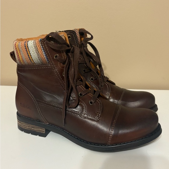 Taos Footwear Shoes - Taos Footwear Brown‎ Ankle Boots with Multicolor Knit, Size 8-8.5, 39
